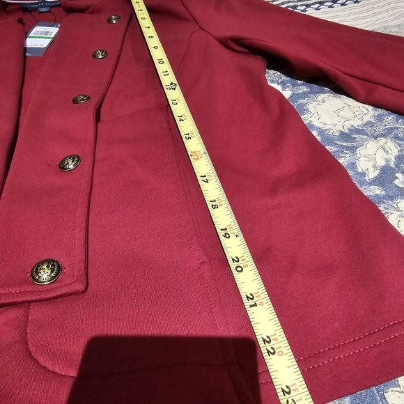 Tommy Hilfiger Women's Red Double-Breasted Blazer - Picture 5 of 6